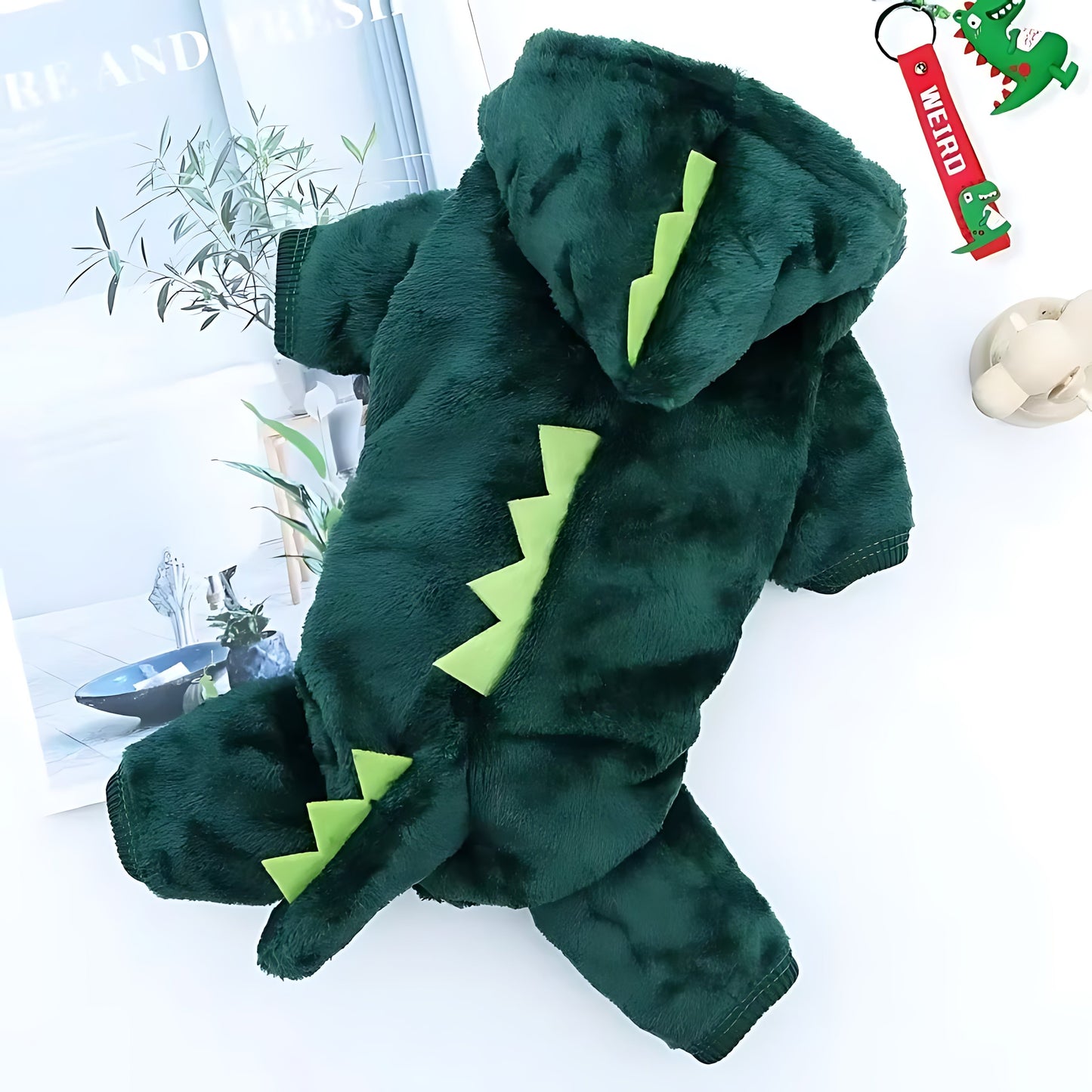 Dinosaur Fleece Hoodie for Small Dogs