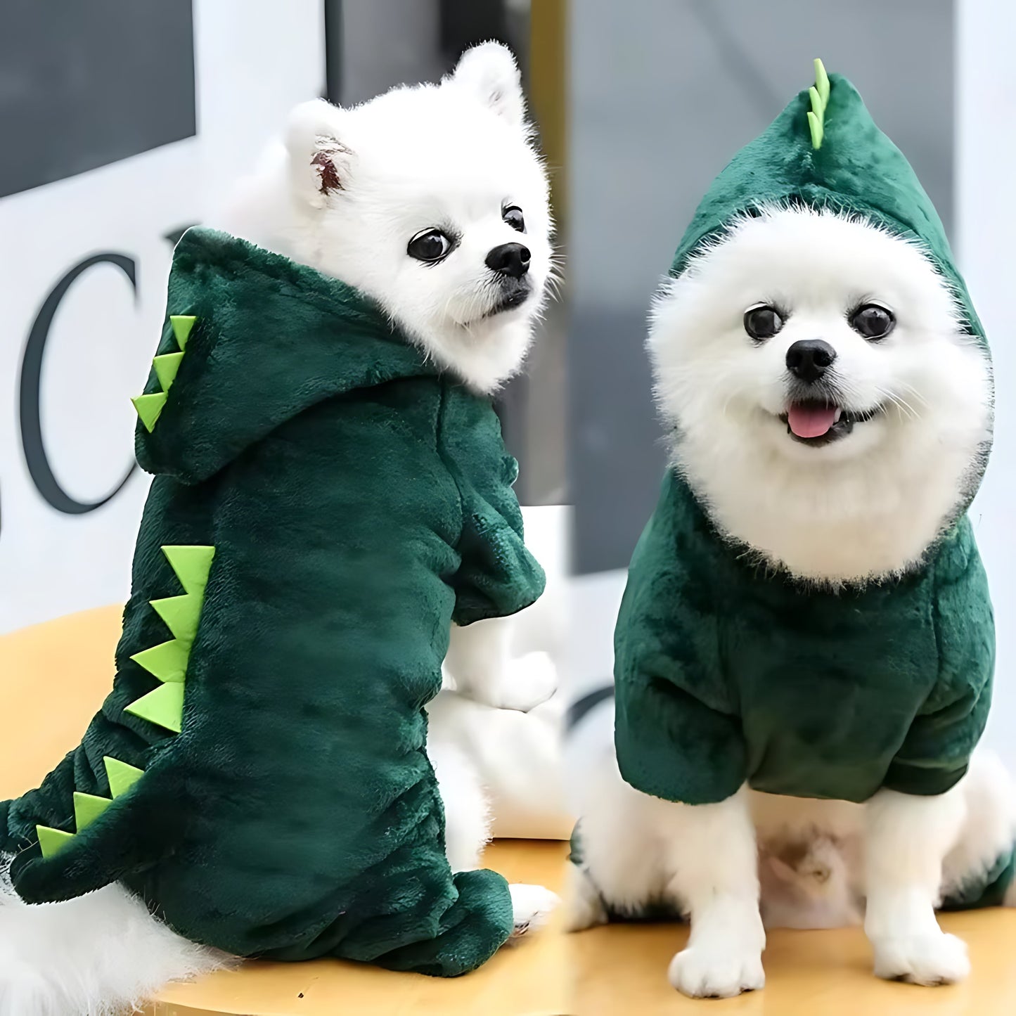 Dinosaur Fleece Hoodie for Small Dogs