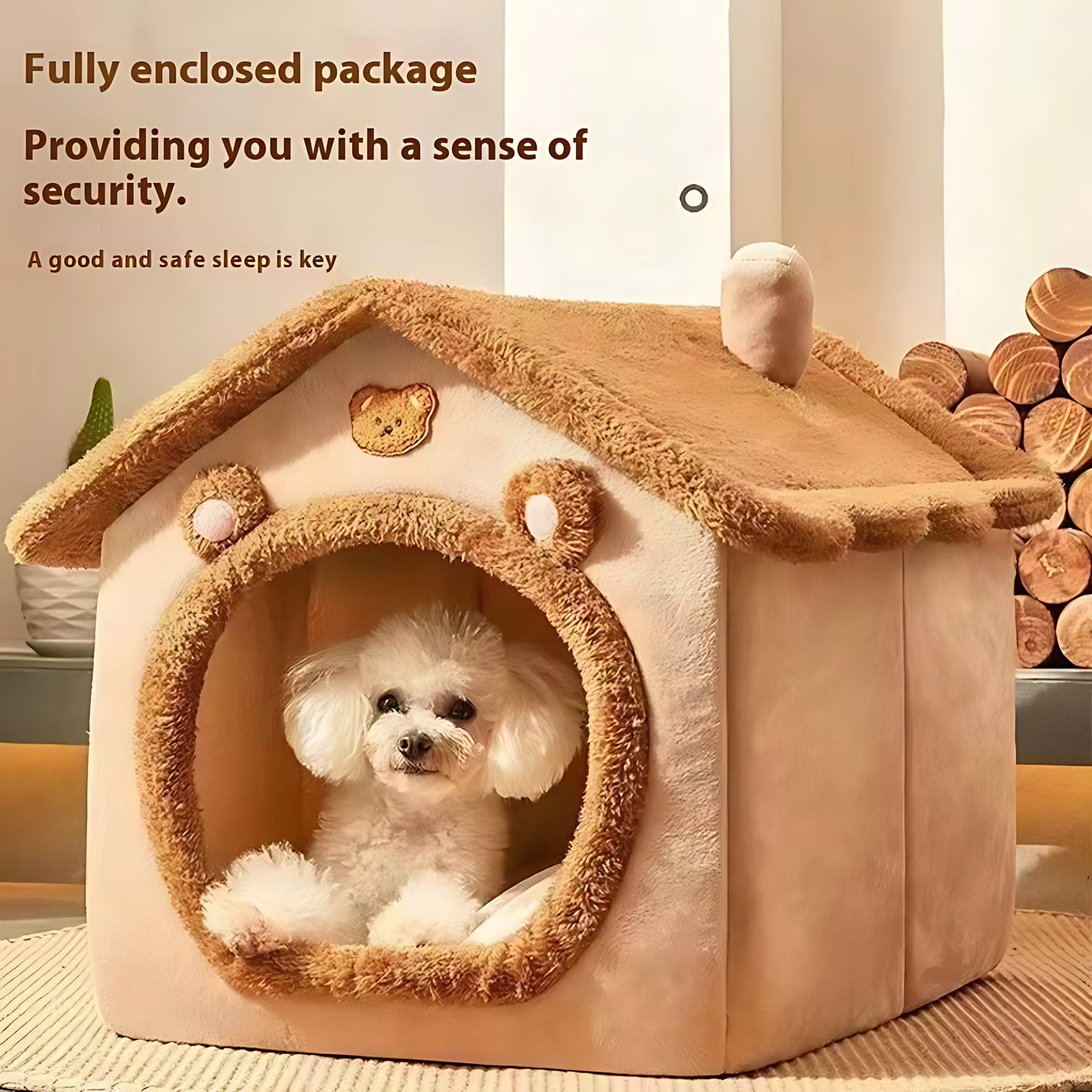 Indoor Pet House Bed for Cats & Small Dogs