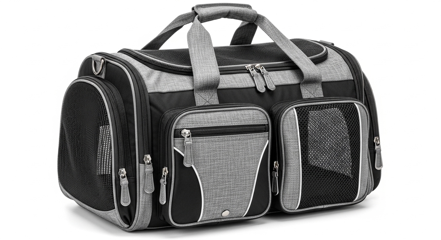 Soft-Sided Expandable Pet Carrier, Airline Approved Travel Bag, Medium Grey - Image 3