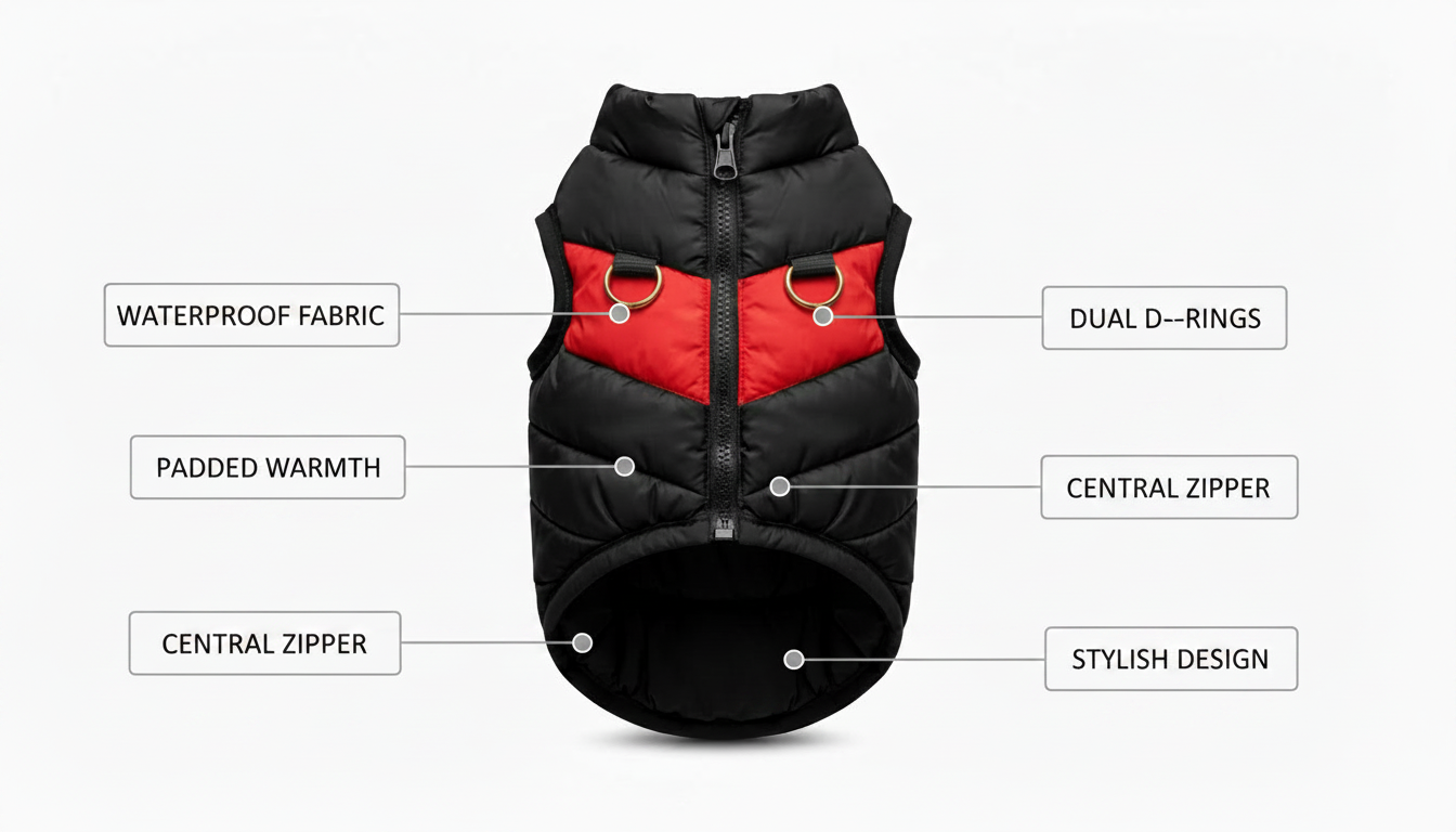 Premium Waterproof Dog Jacket – Warm Padded Winter Coat with Zipper - Image 6