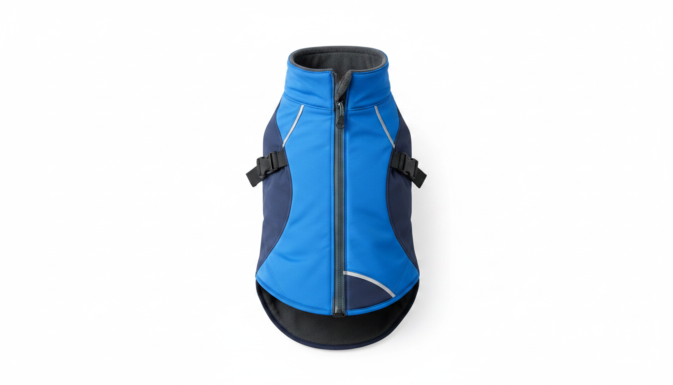 Reflective Waterproof Dog Rain Jacket, Lightweight Adjustable Design, Medium Blue